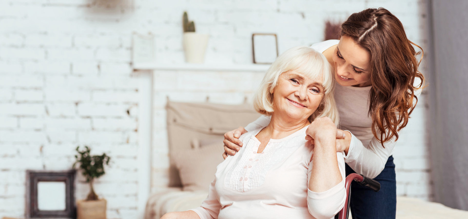 senior woman with her daughter